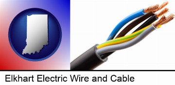 five electric wires in an electrical cable in Elkhart, IN